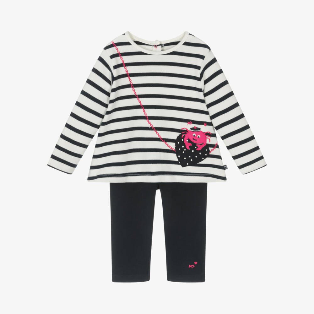Week-end à la mer-Girls Nautical Stripe Legging Outfit | Childrensalon Outlet
