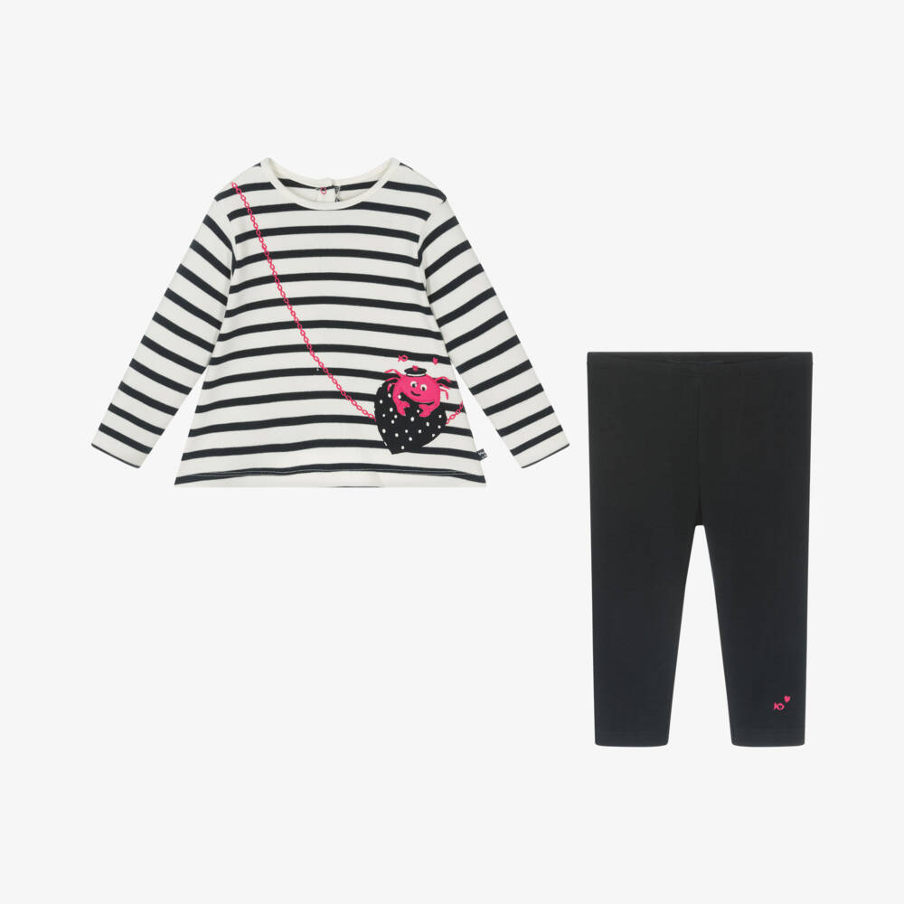 Week-end à la mer-Girls Nautical Stripe Legging Outfit | Childrensalon Outlet