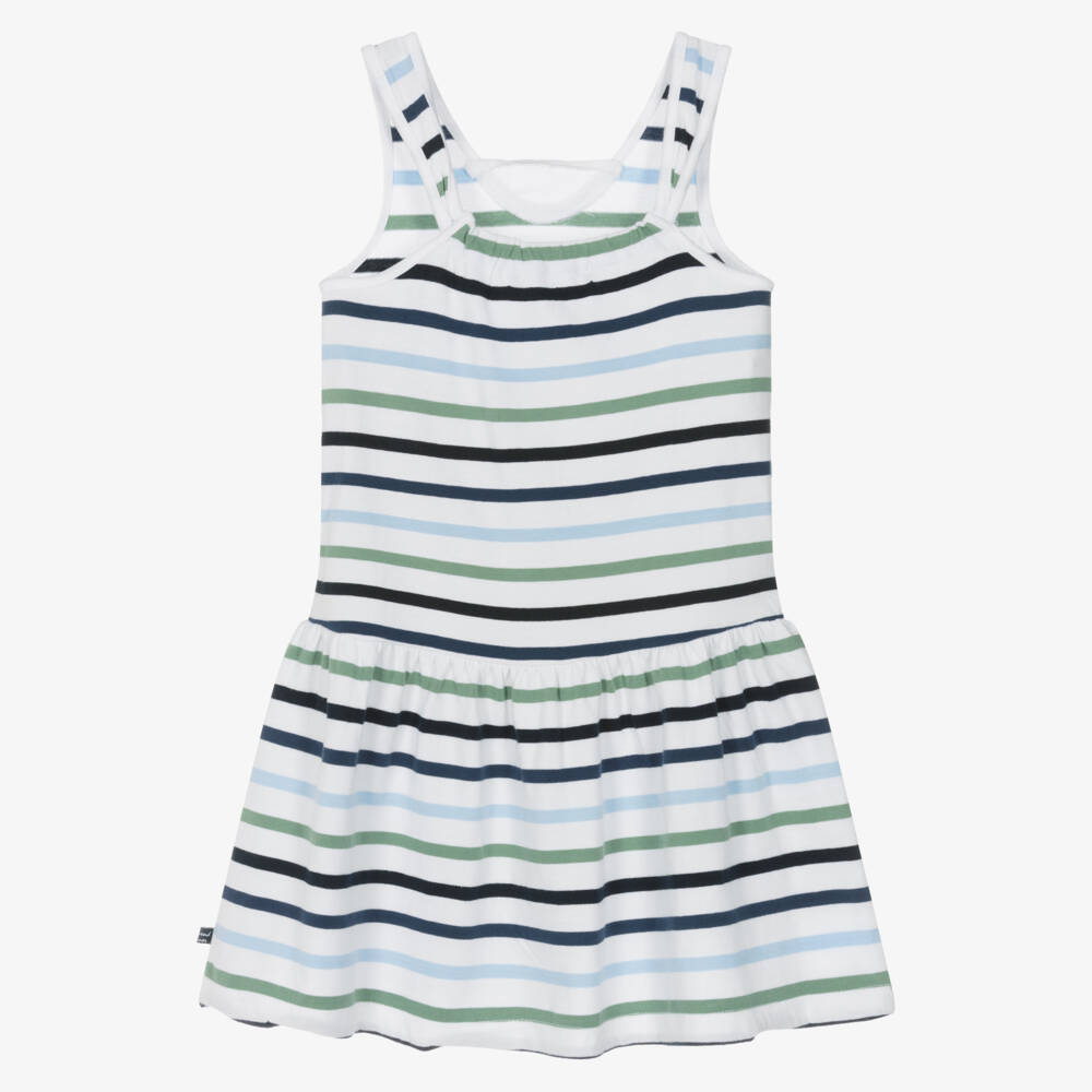 Week-end à la mer-Girls Nautical Striped Cotton Dress | Childrensalon Outlet