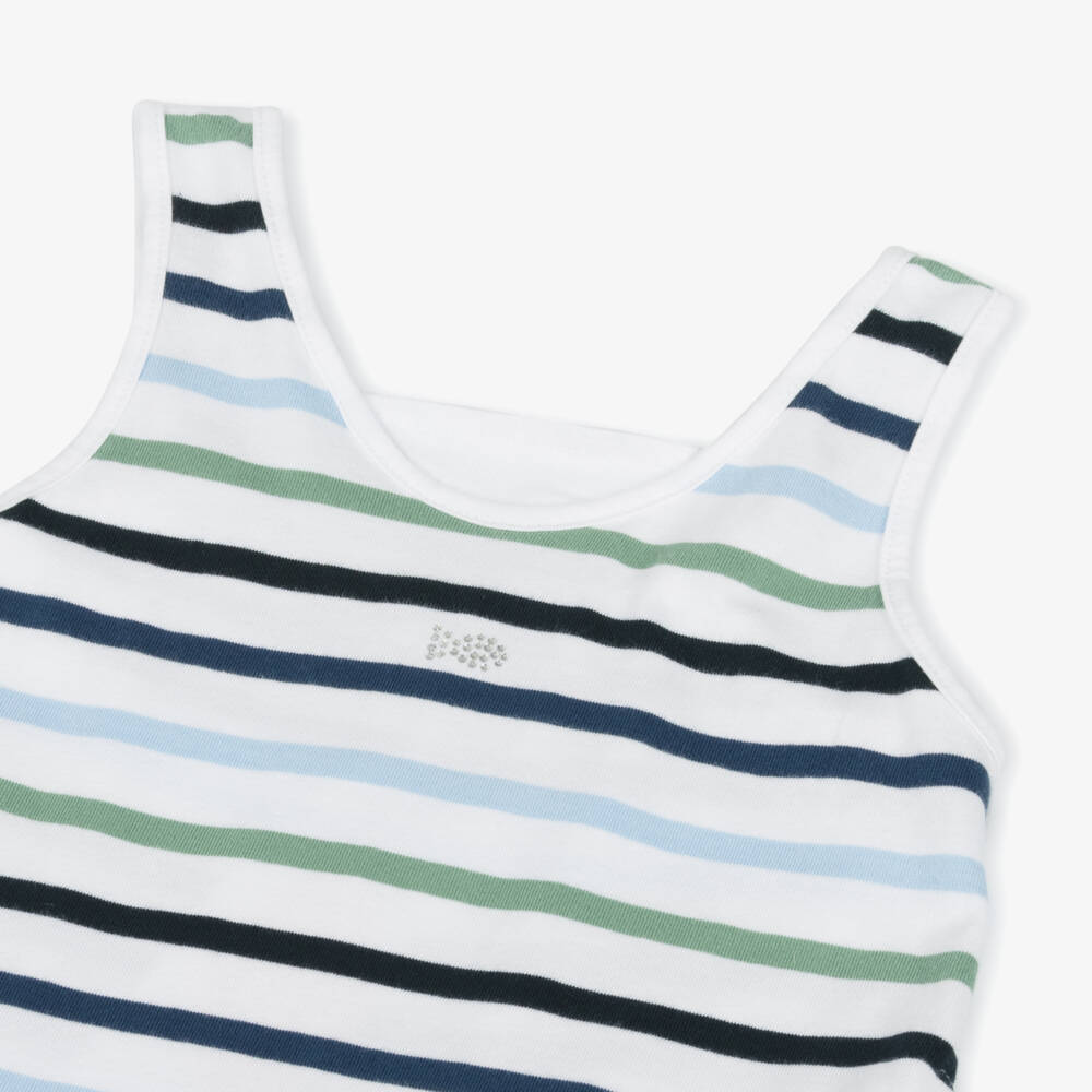 Week-end à la mer-Girls Nautical Striped Cotton Dress | Childrensalon Outlet