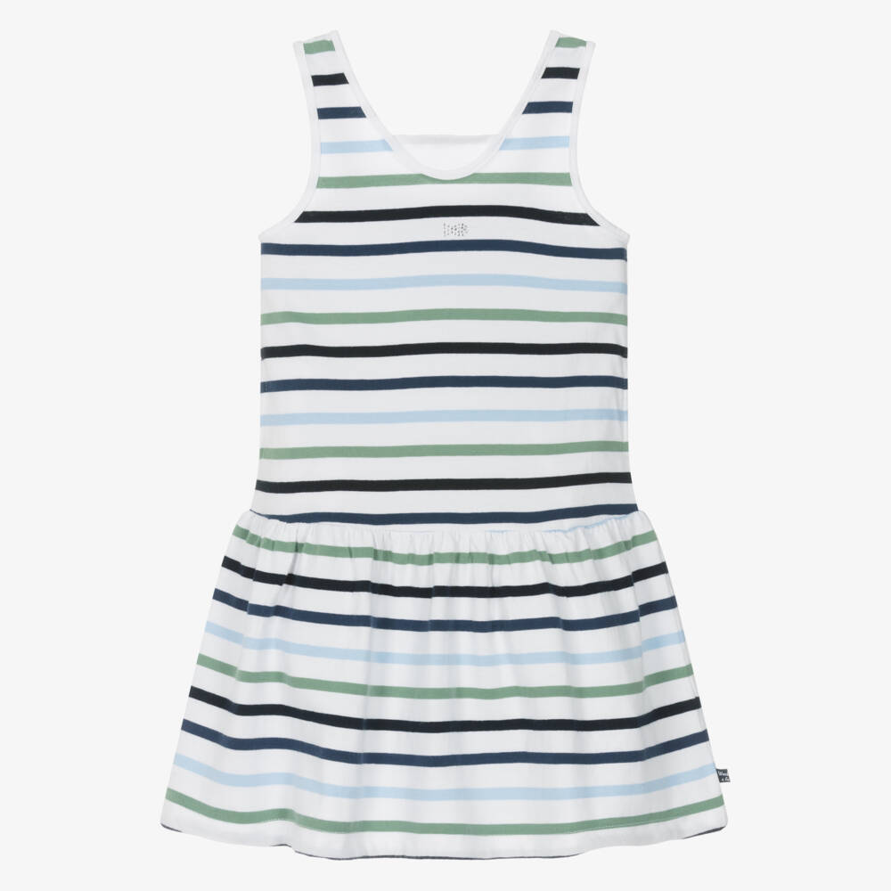 Week-end à la mer-فستان قطني مخطط بحري للبنات | Childrensalon Outlet