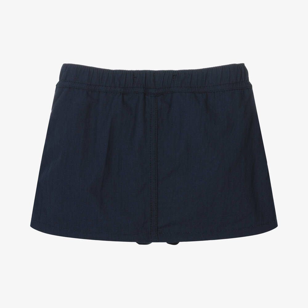 Week-end à la mer-Girls Navy Blue Cotton Skort | Childrensalon Outlet