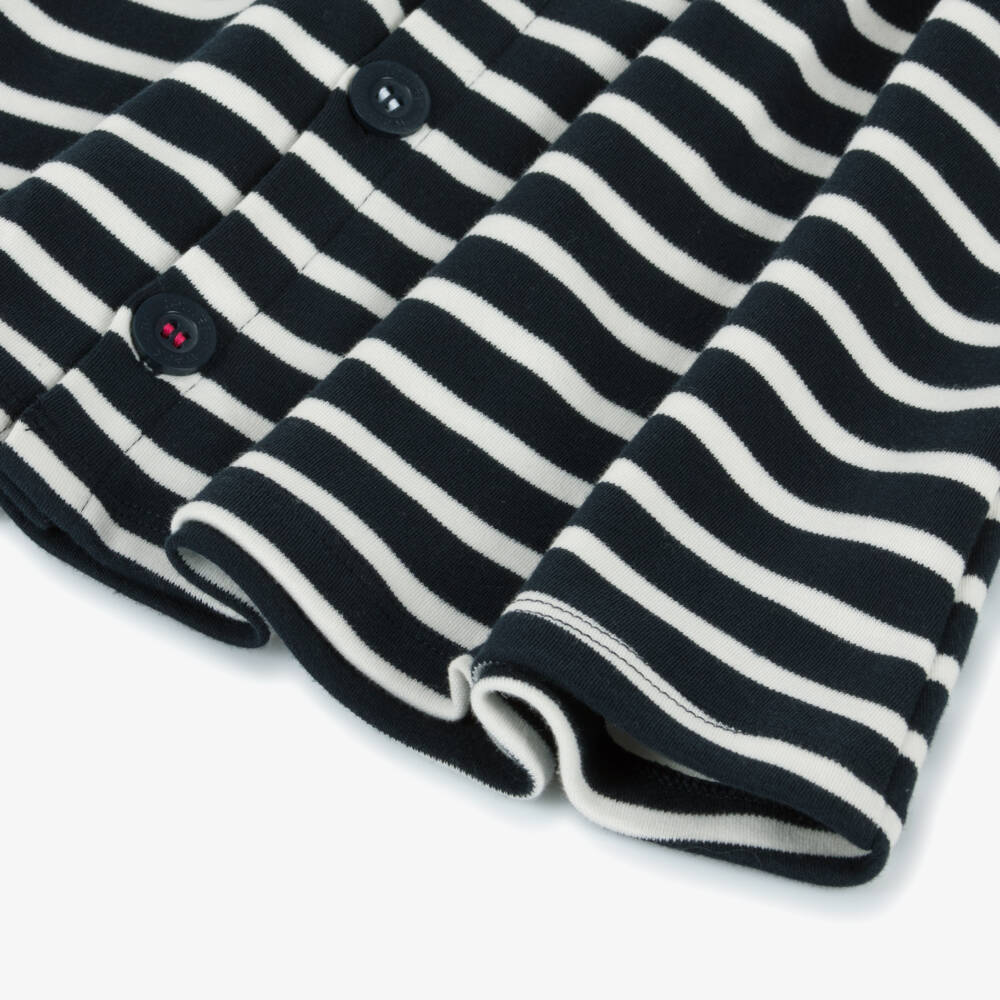 Week-end à la mer-Girls Navy Breton Stripe Sailor Dress | Childrensalon Outlet