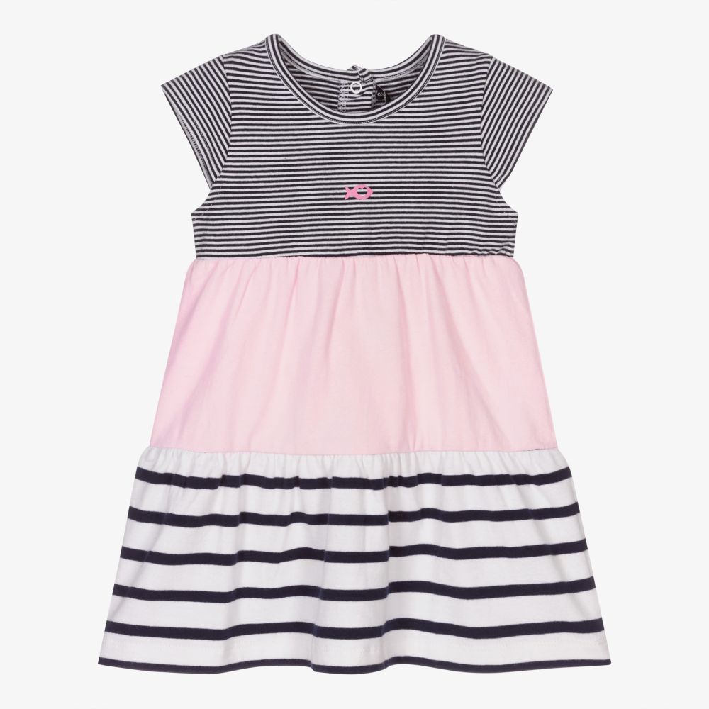 Week-end à la mer - Gestreiftes Kleid in Rosa und Blau (M) | Childrensalon