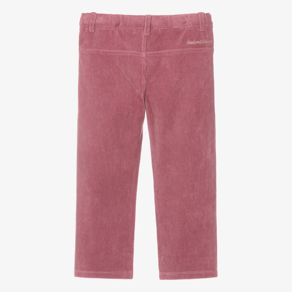 Week-end à la mer-Girls Pink Corduroy Trousers with Scalloped Patch Pockets | Childrensalon Outlet