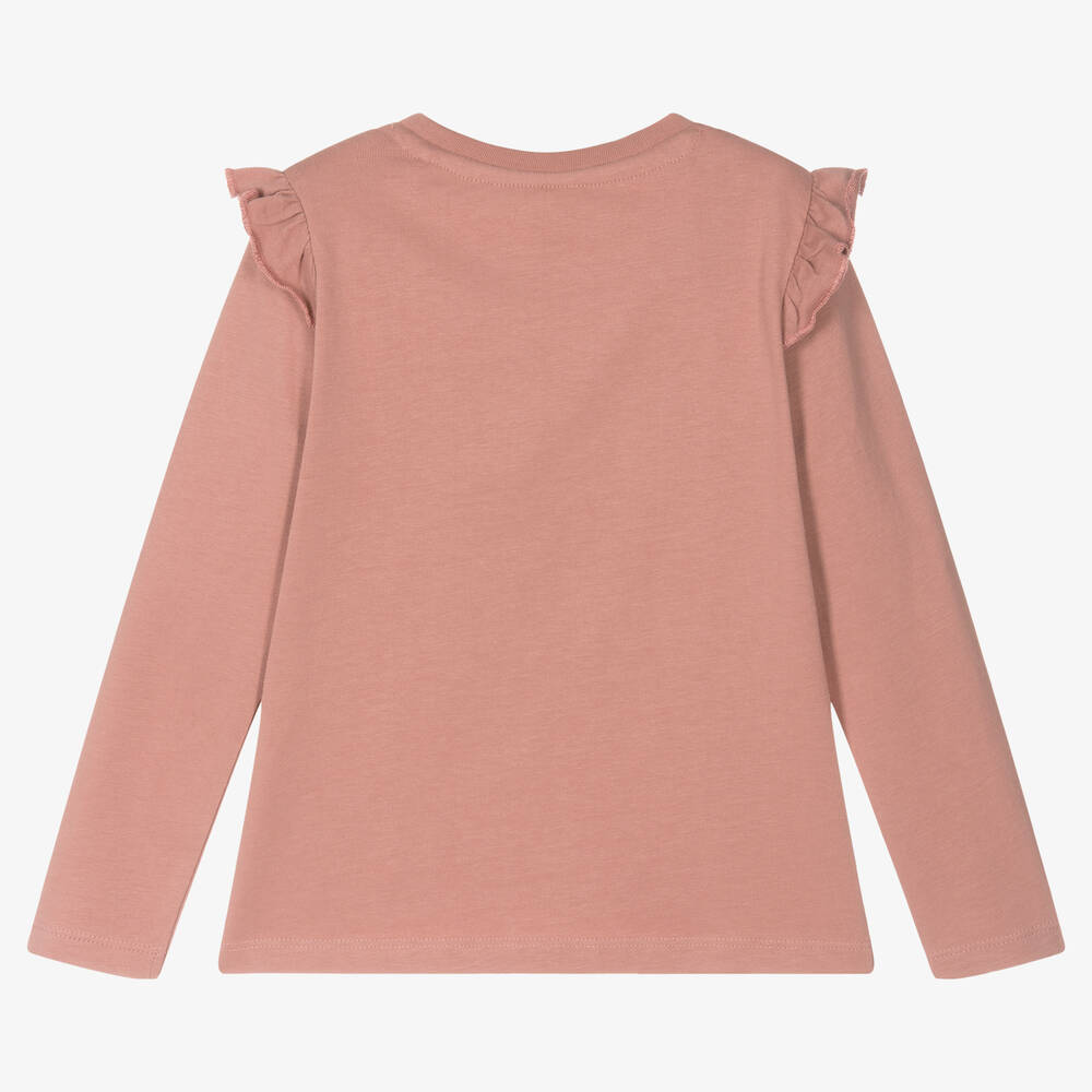 Week-end à la mer-Розовый хлопковый топ с рыбкой | Childrensalon Outlet