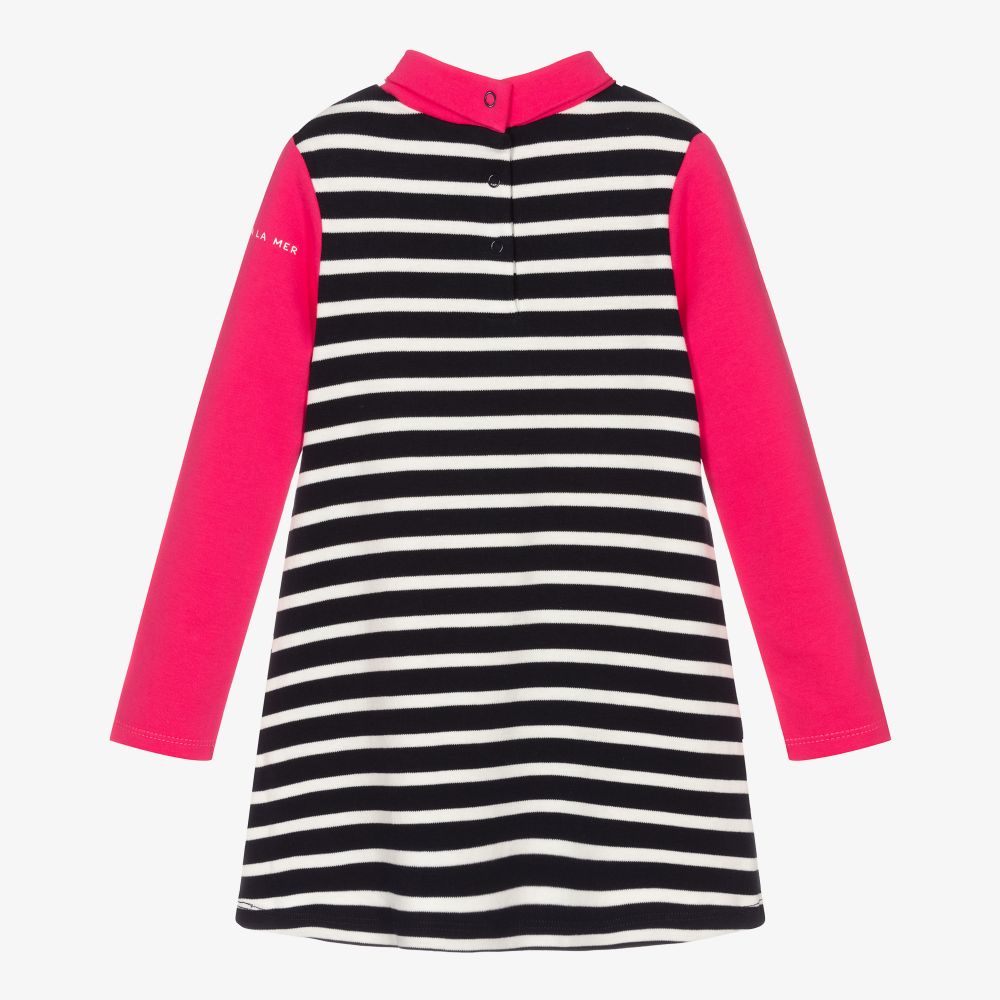 Week-end à la mer-فستان قطن لون كحلي وزهري | Childrensalon Outlet