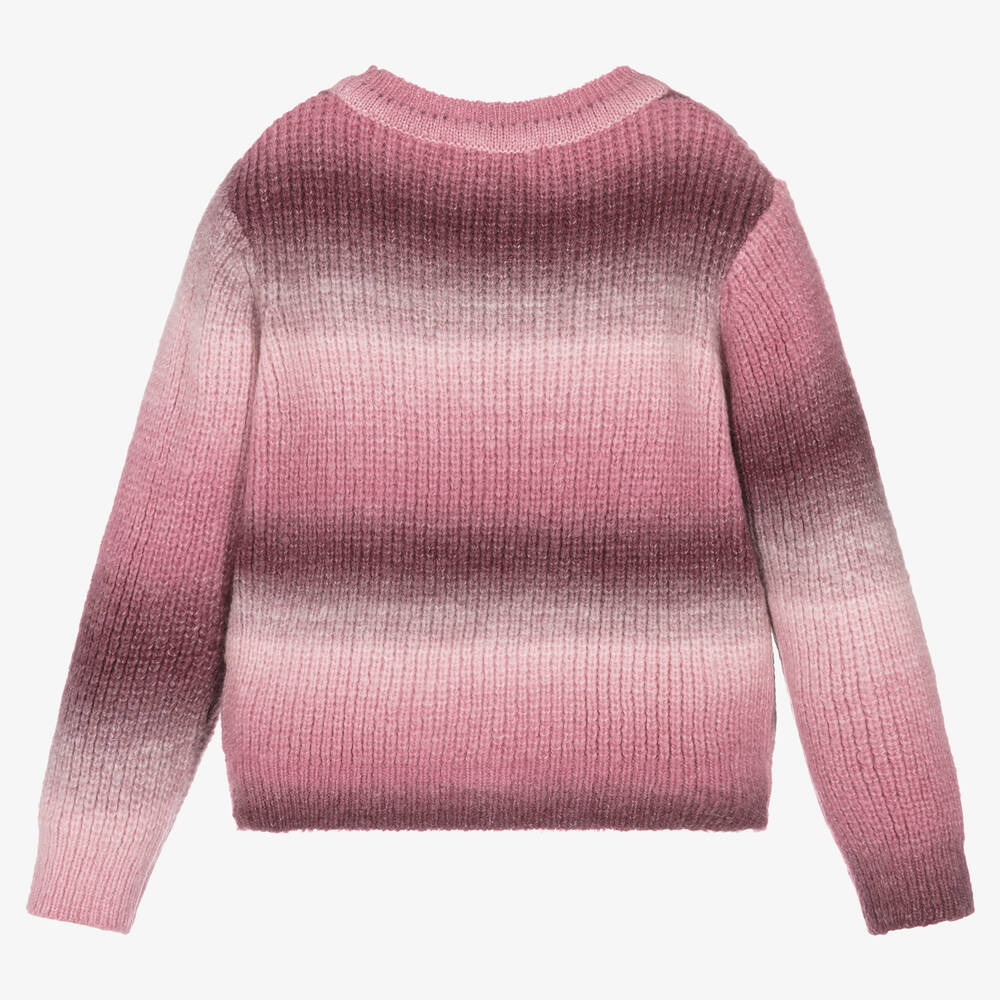 Week-end à la mer-Girls Pink Cotton Ombré Sweater | Childrensalon Outlet
