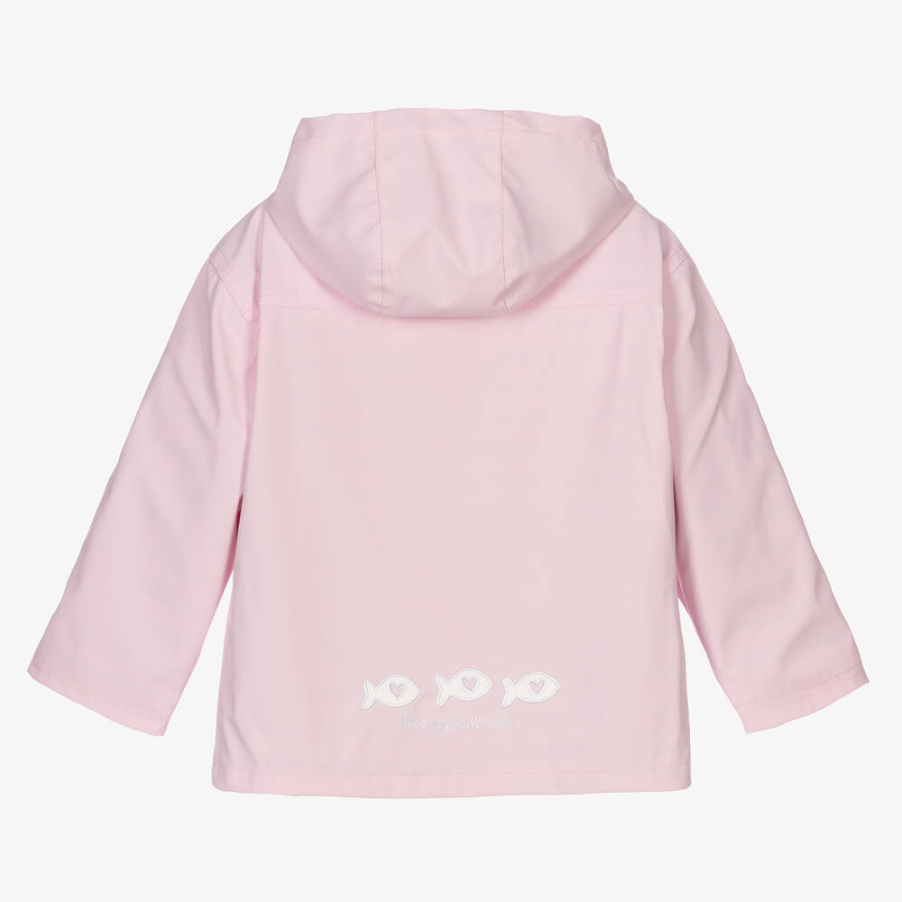 Week end la mer Imperm able rose capuche fille