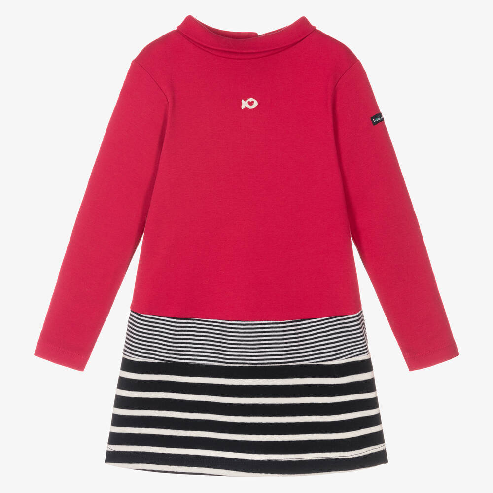 Week-end à la mer - Girls Pink Jersey Dress | Childrensalon