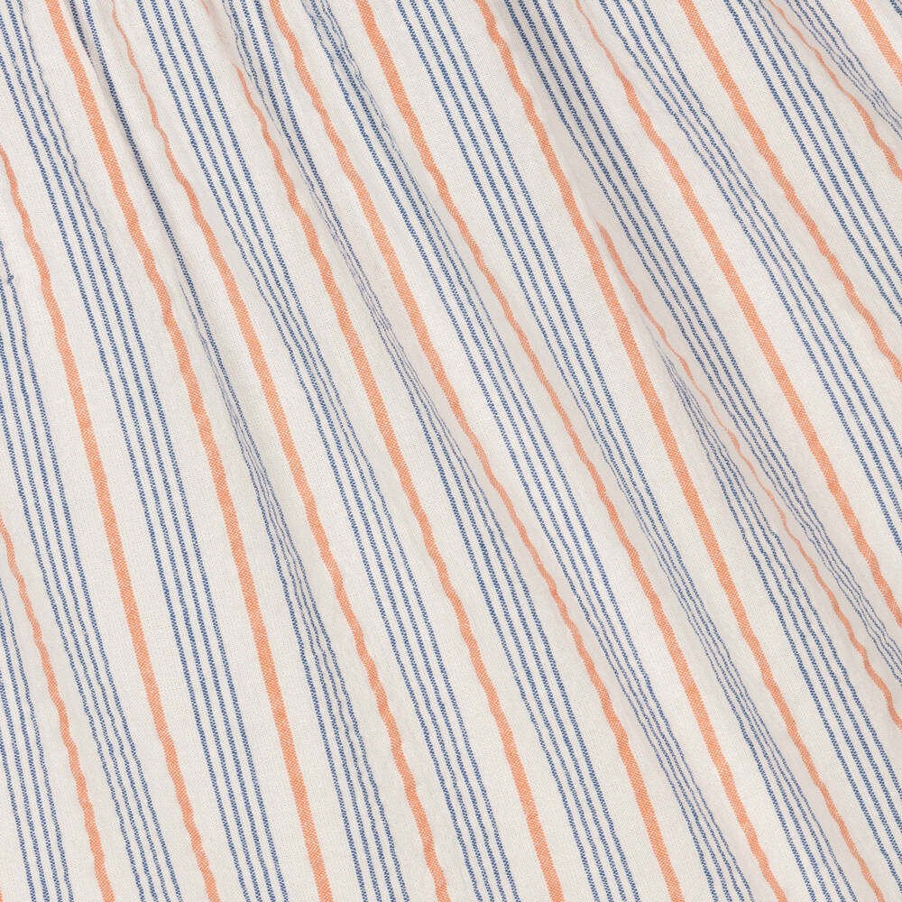 Week-end à la mer-فستان قطن مقلم لون أبيض وأزرق | Childrensalon Outlet