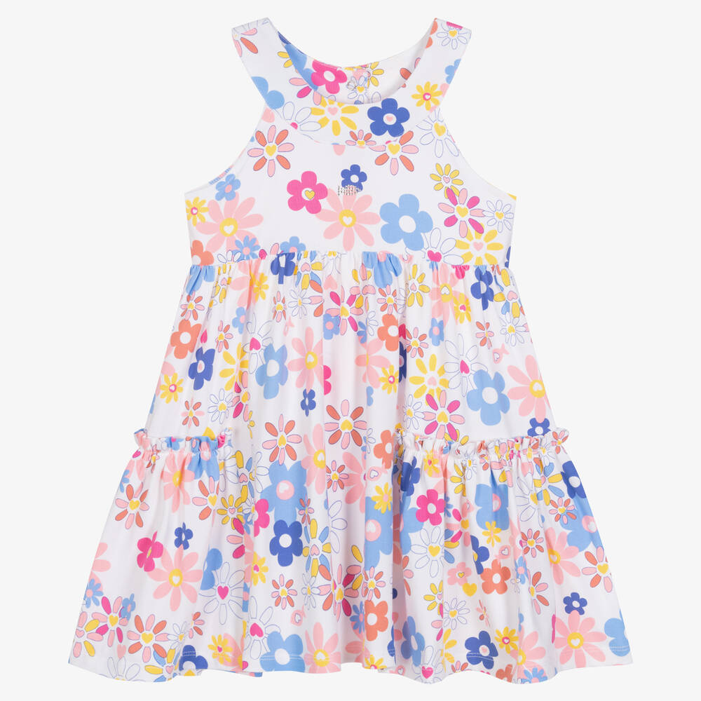 Week-end à la mer - Белое хлопковое платье с цветами | Childrensalon