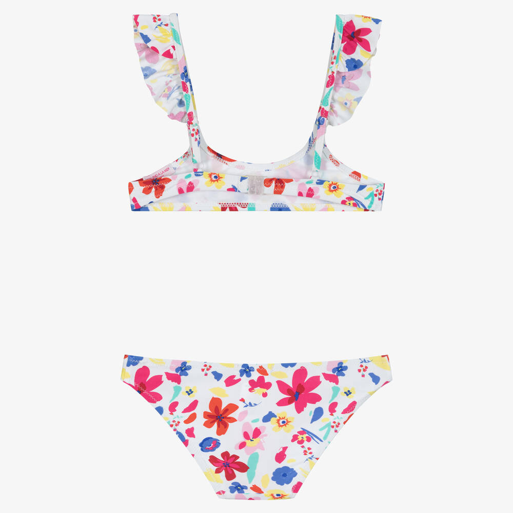 Week-end à la mer-Girls White Floral Bikini | Childrensalon Outlet