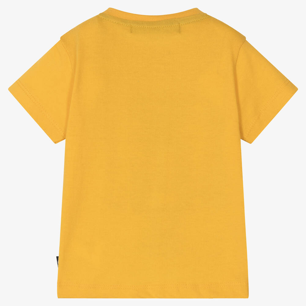 Week-end à la mer-Golden Yellow Cotton Baby T-Shirt | Childrensalon Outlet