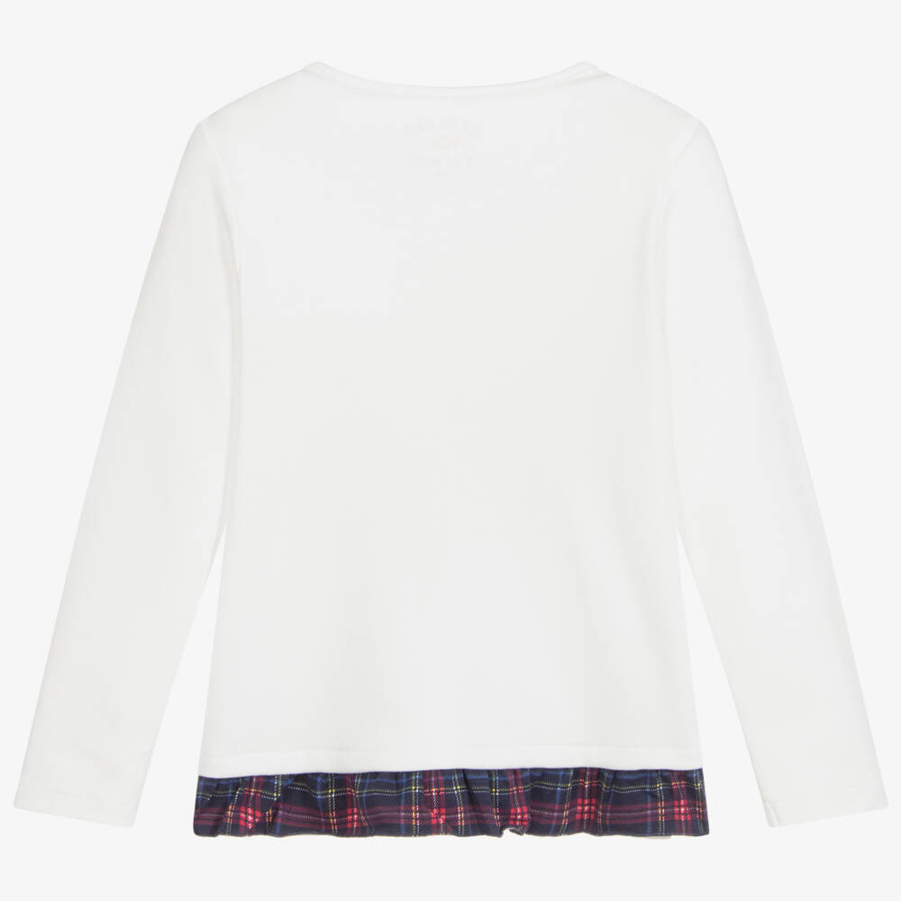 Week-end à la mer-Хлопковый топ цвета слоновой кости с медвежонком | Childrensalon Outlet