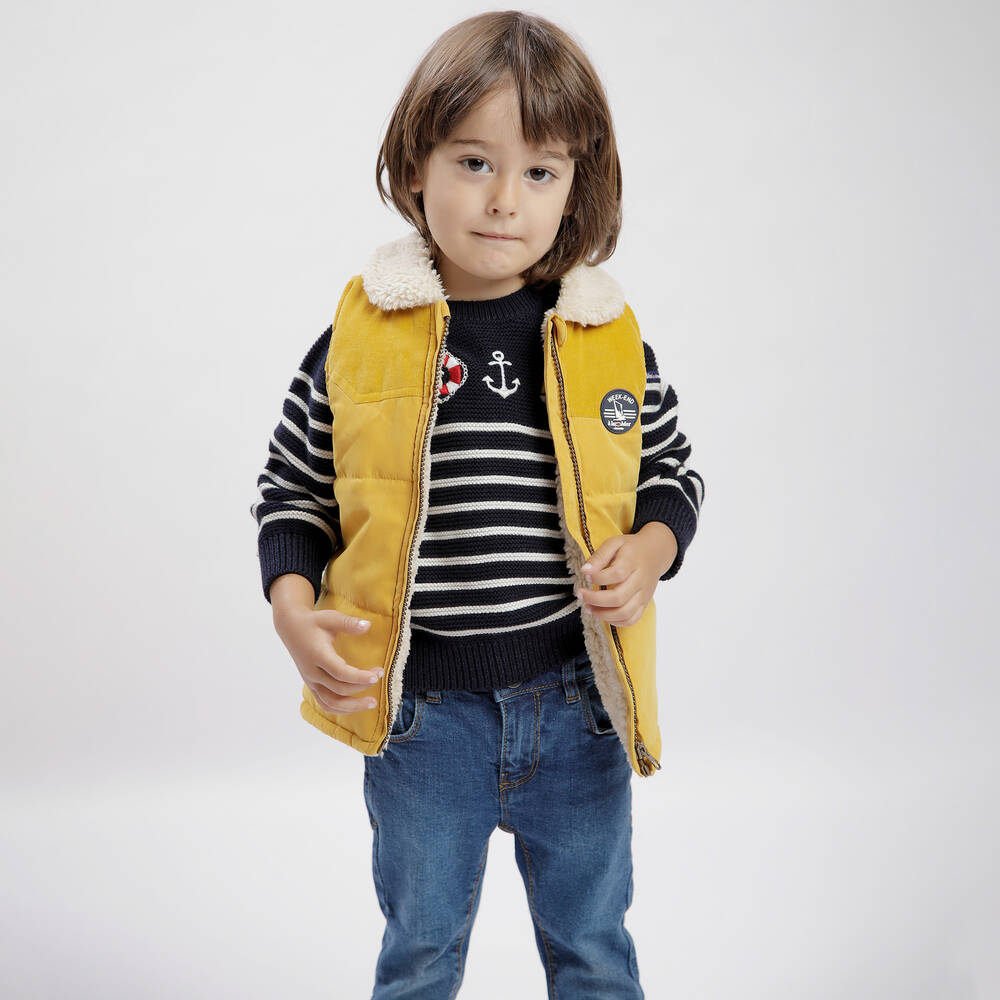 Week-end à la mer-كنزة قطن محبوك لون كحلي للأولاد | Childrensalon Outlet