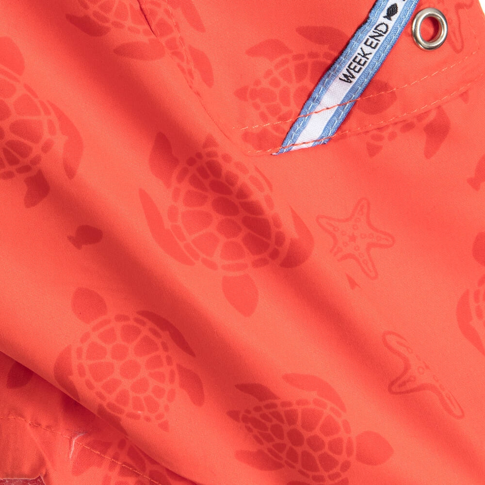 Week-end à la mer-Orange Turtle Swim Shorts | Childrensalon Outlet