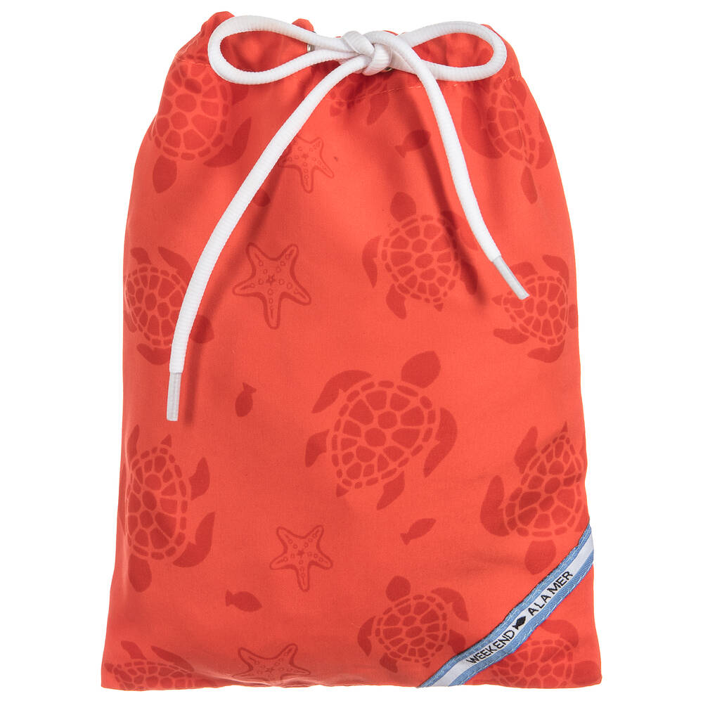 Week-end à la mer-Orange Turtle Swim Shorts | Childrensalon Outlet