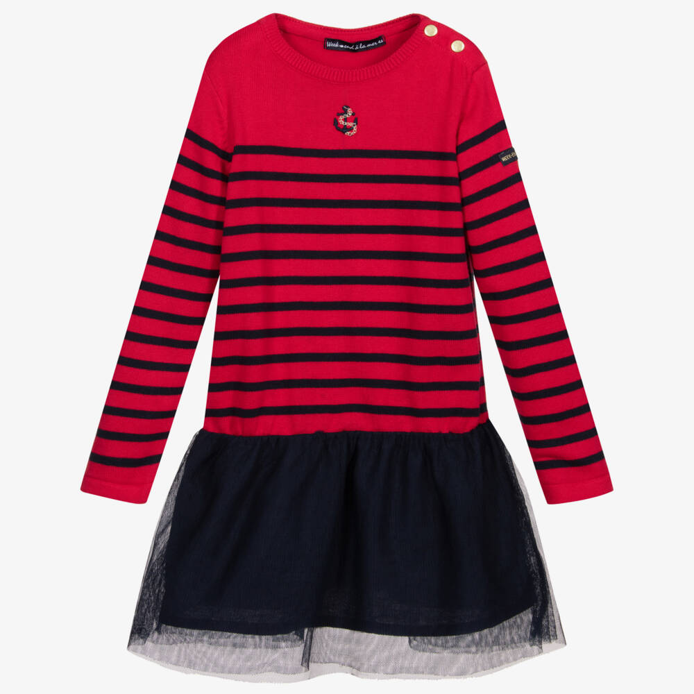 Week-end à la mer-Pink & Blue Tulle Dress | Childrensalon Outlet