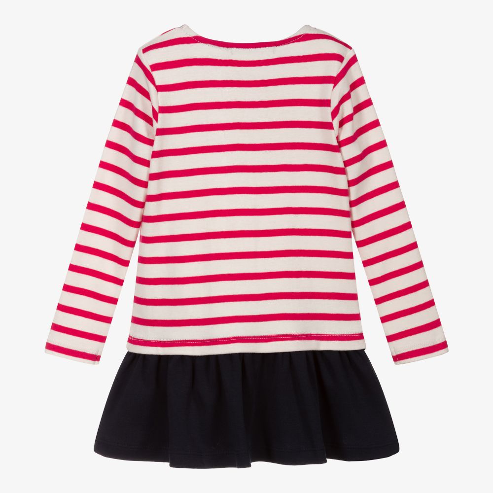 Week-end à la mer-فستان قطن مقلم لون زهري | Childrensalon Outlet