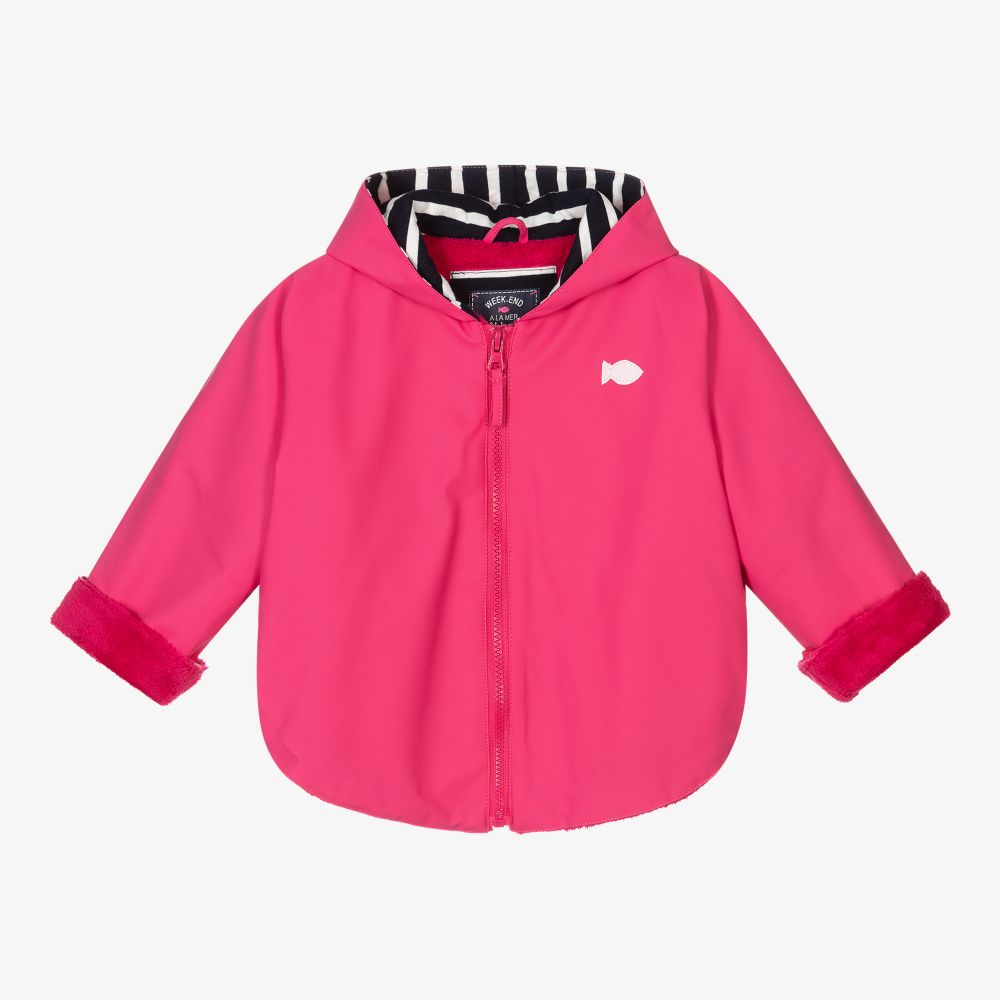 Week-end à la mer-Pink Hooded Rain Cape | Childrensalon Outlet