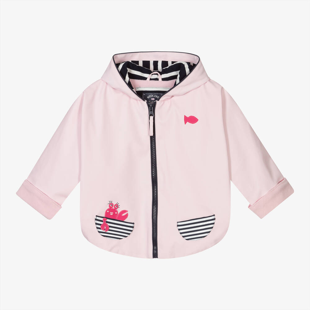 Week-end à la mer-Pink Lobster Baby Rain Cape | Childrensalon Outlet