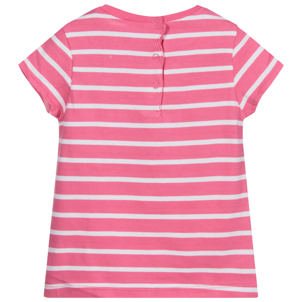 Week-end à la mer - Pink & White Striped T-Shirt
