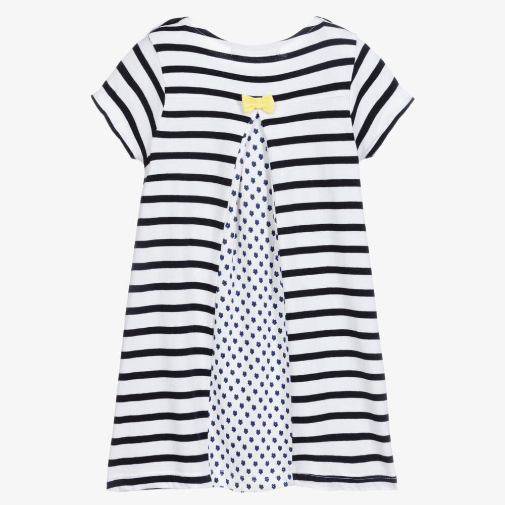 Week-end à la mer-فستان قطن لون كحلي و أبيض | Childrensalon Outlet