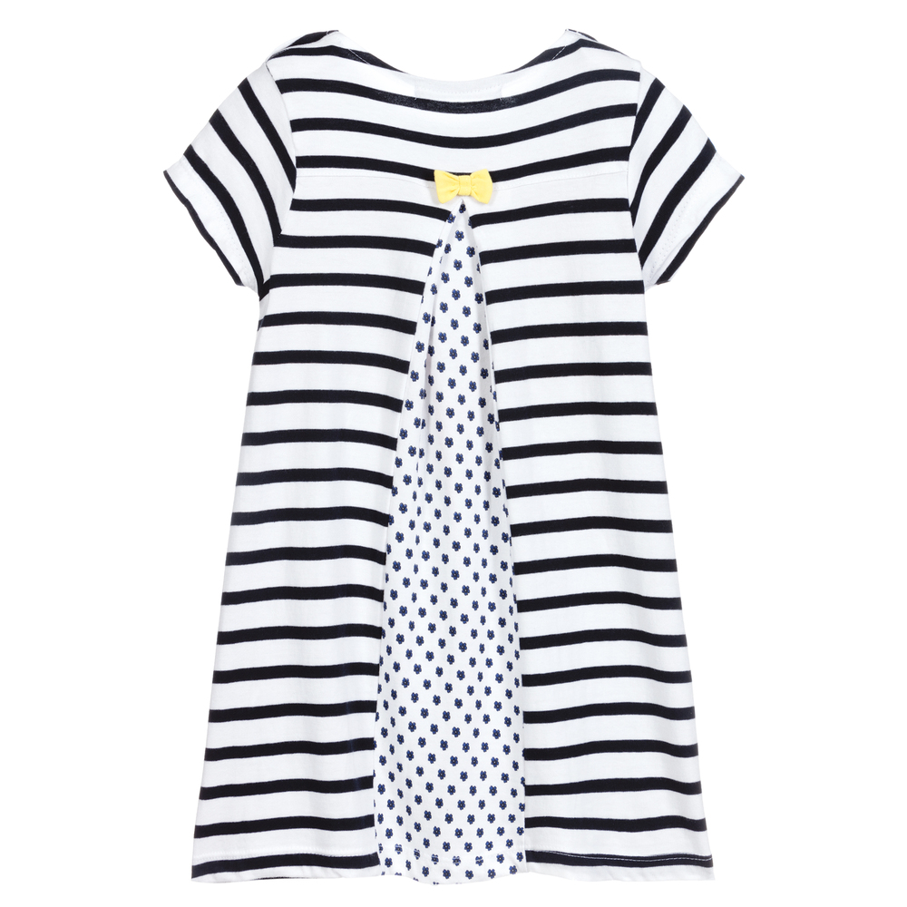 Week-end à la mer-فستان قطن لون كحلي و أبيض | Childrensalon Outlet
