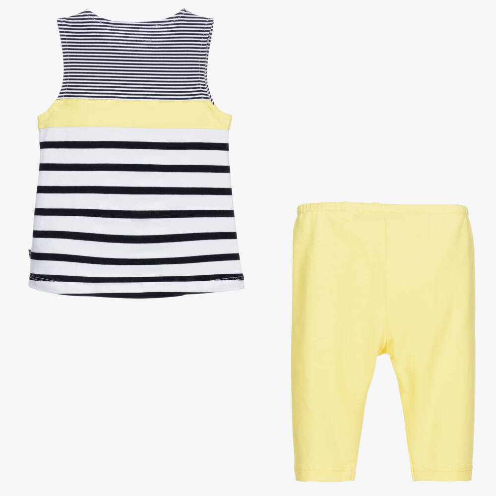 Week-end à la mer-Белый топ с желтыми легинсами | Childrensalon Outlet