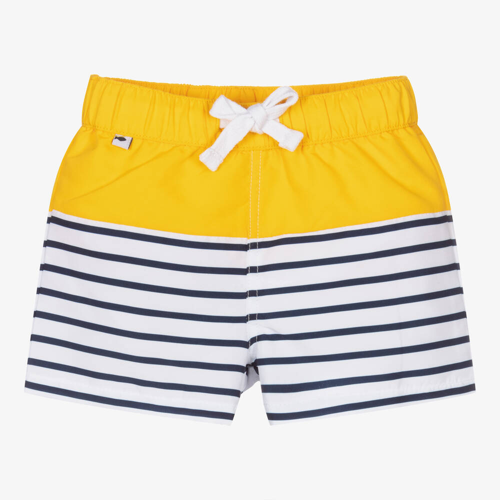 Week-end à la mer - Yellow & Blue Swim Shorts | Childrensalon