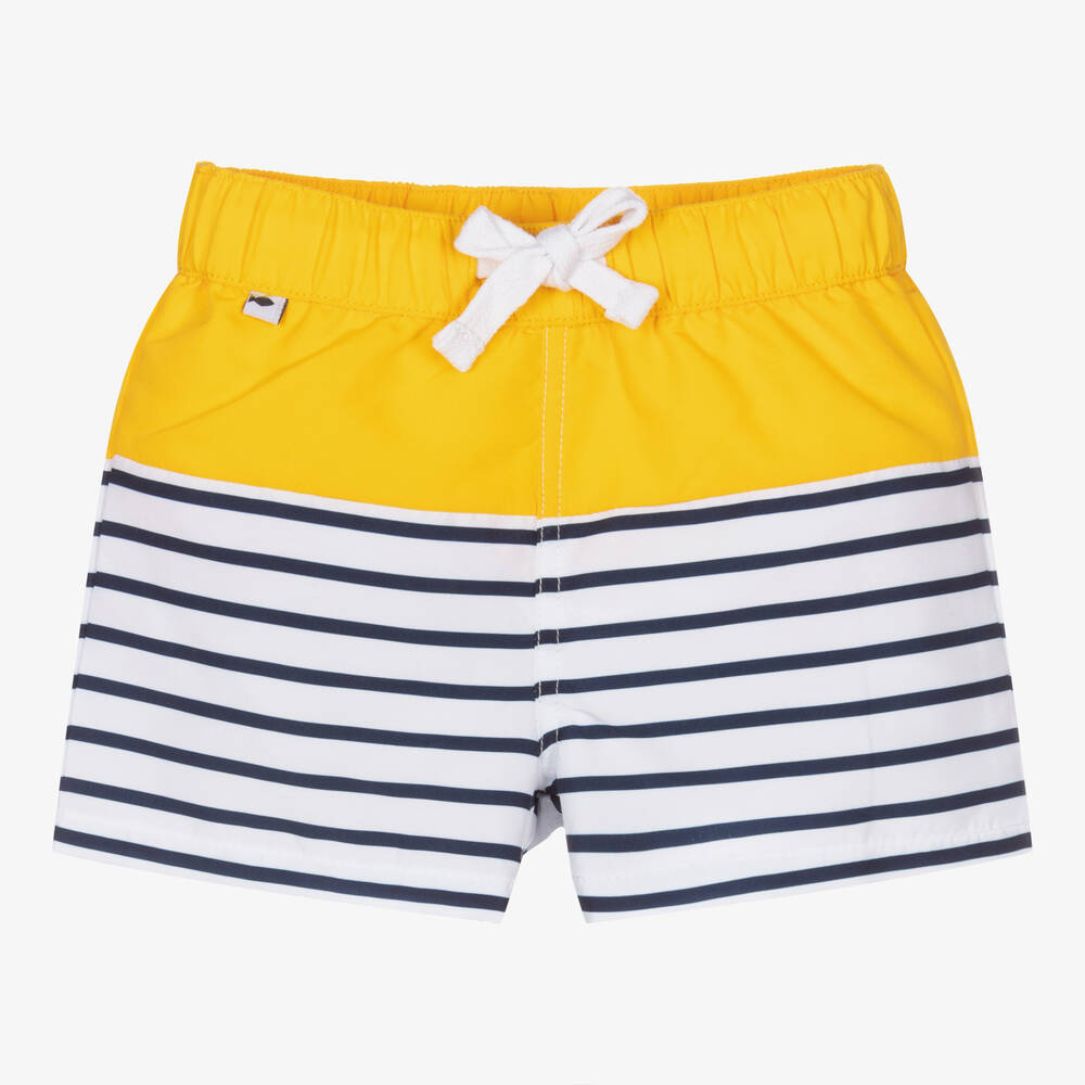 Week-end à la mer-Yellow & Blue Swim Shorts | Childrensalon Outlet