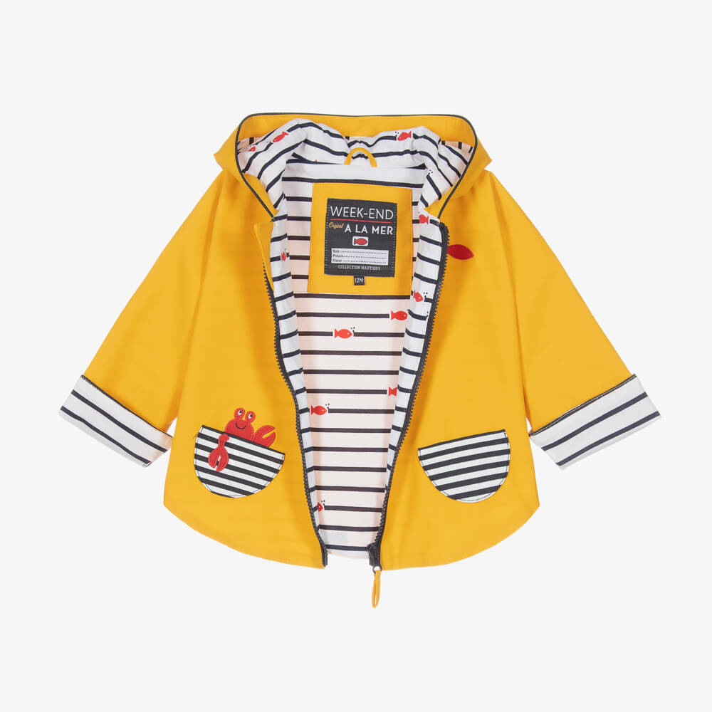 Week-end à la mer-Ярко-желтый дождевик с капюшоном для детей | Childrensalon Outlet