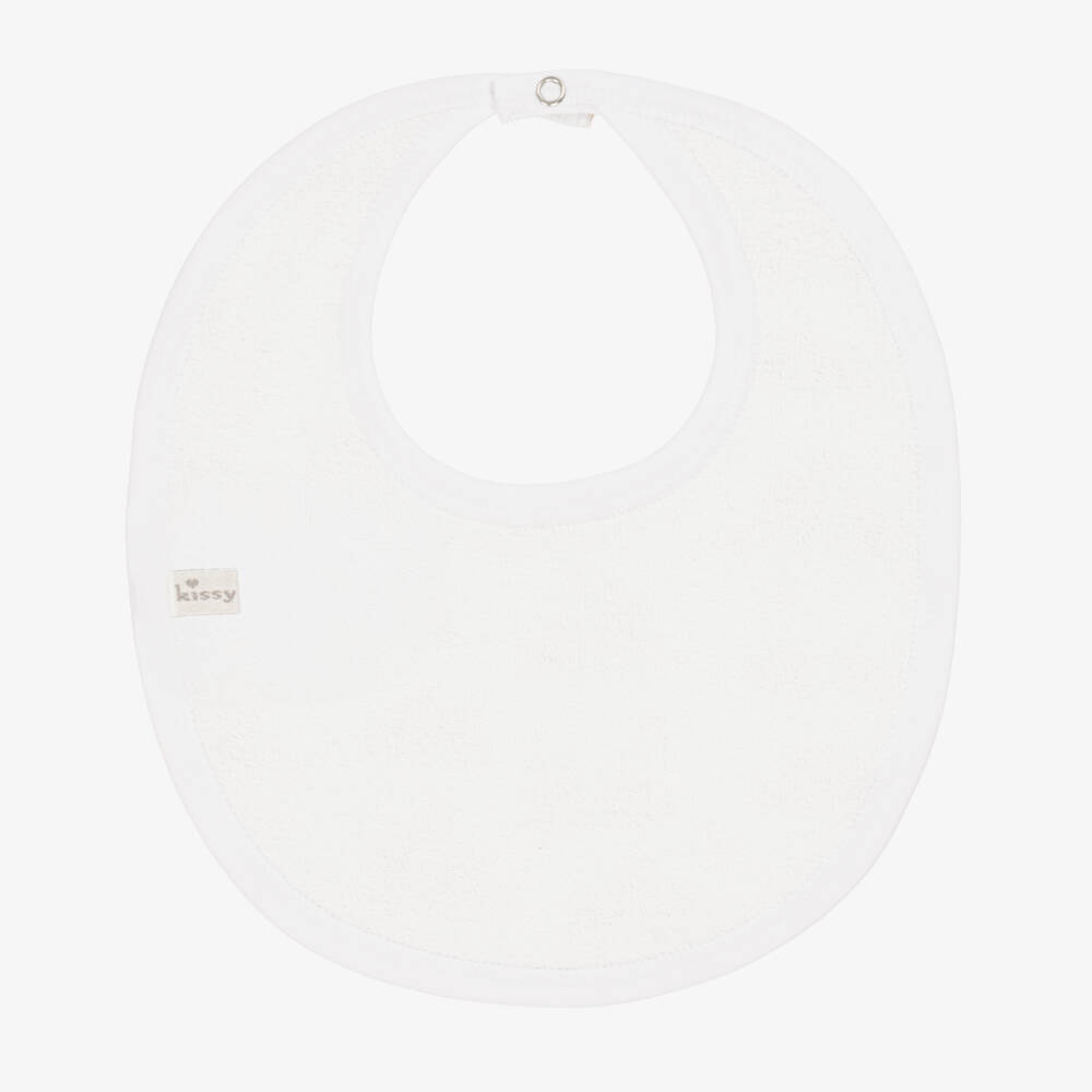 Kissy Kissy-White & Beige Forest Fanfare Bib | Childrensalon Outlet