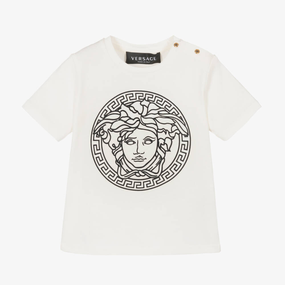 Versace-White & Black Medusa Baby T-Shirt | Childrensalon Outlet