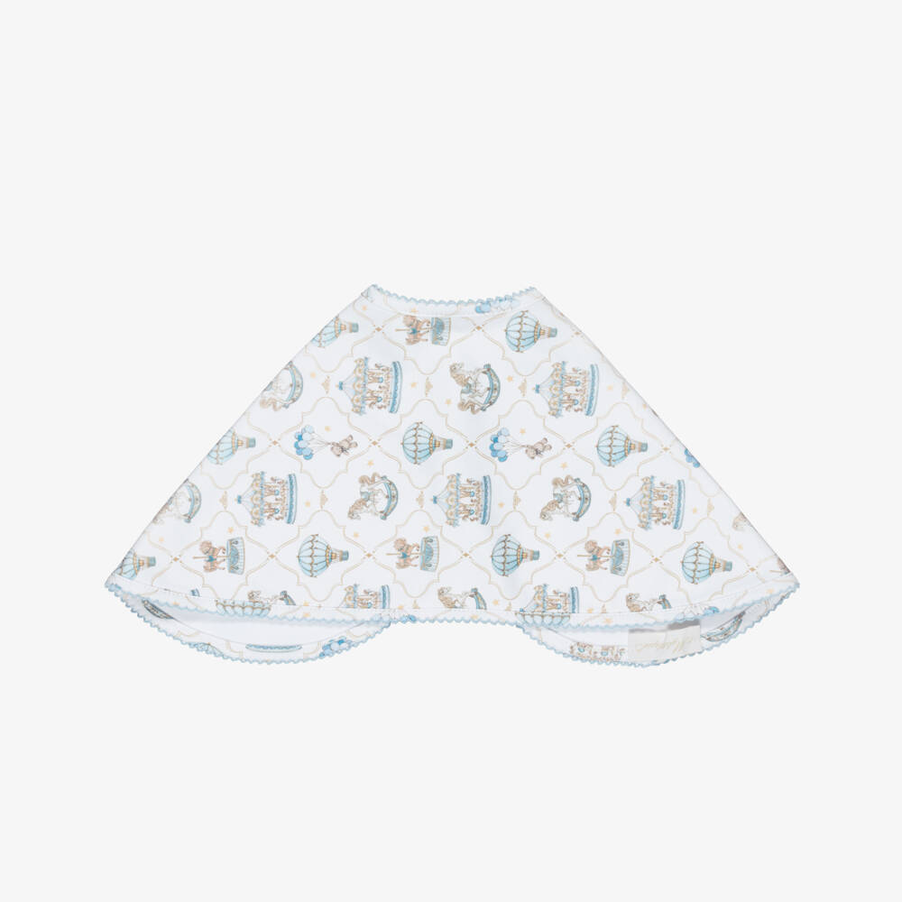 My Little Pie-White & Blue Supima Cotton Coquette Burping Cloth (59cm) | Childrensalon Outlet