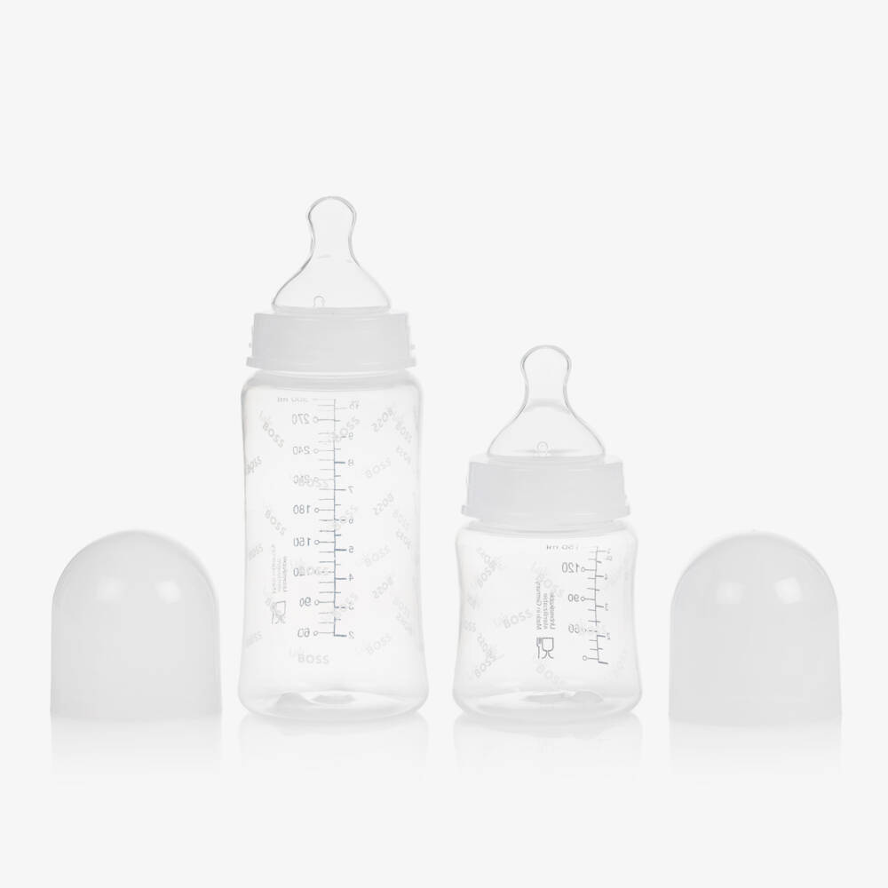 BOSS-White Bottle & Dummy Set | Childrensalon Outlet