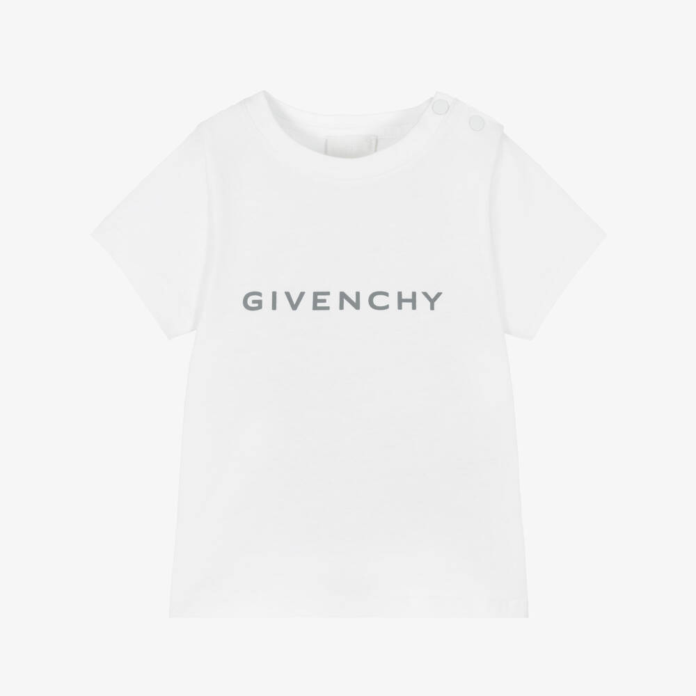 Givenchy-White Cotton Jersey Crew Neck T-Shirt | Childrensalon Outlet