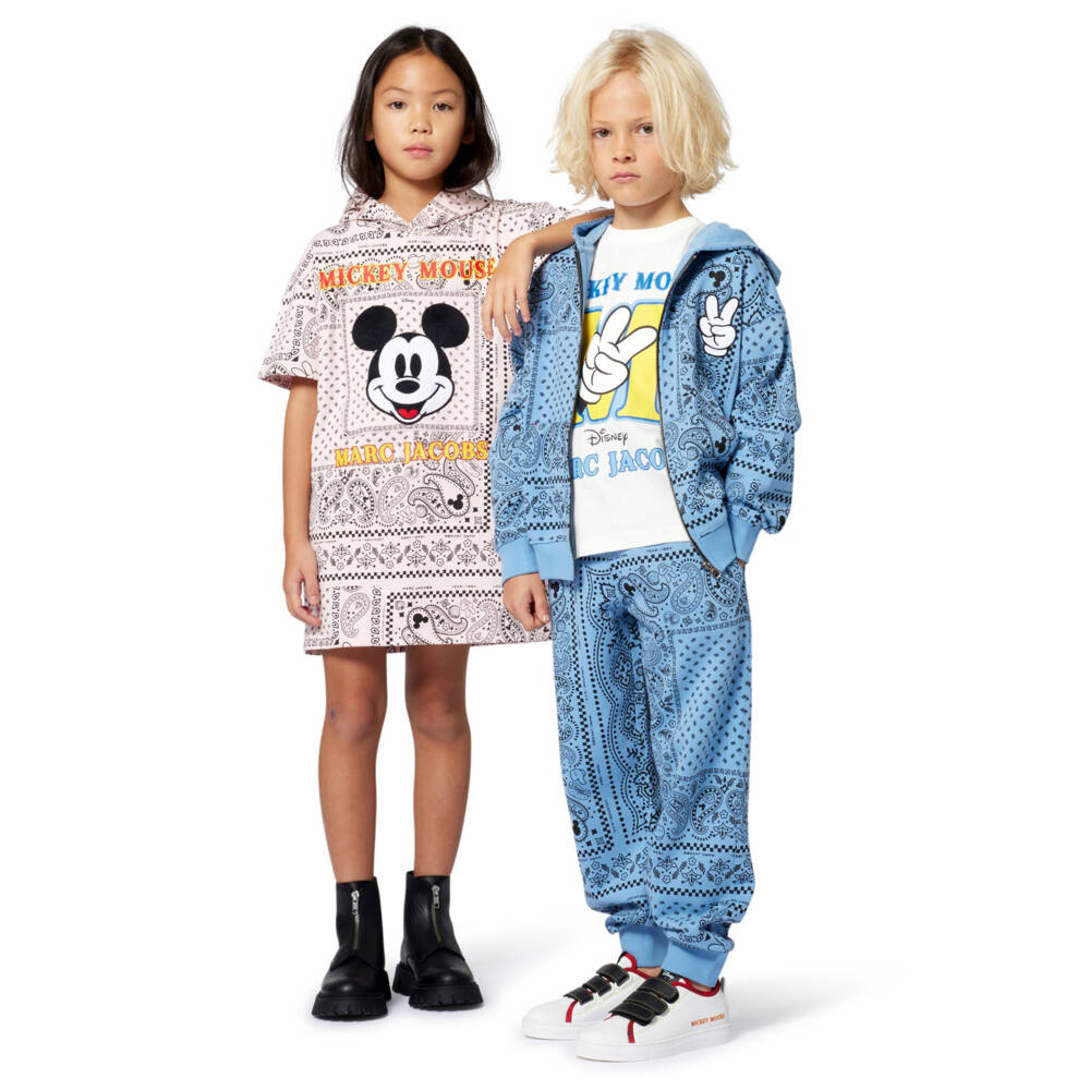 MARC JACOBS-White Cotton Mickey Mouse Peace Sign T-Shirt | Childrensalon Outlet