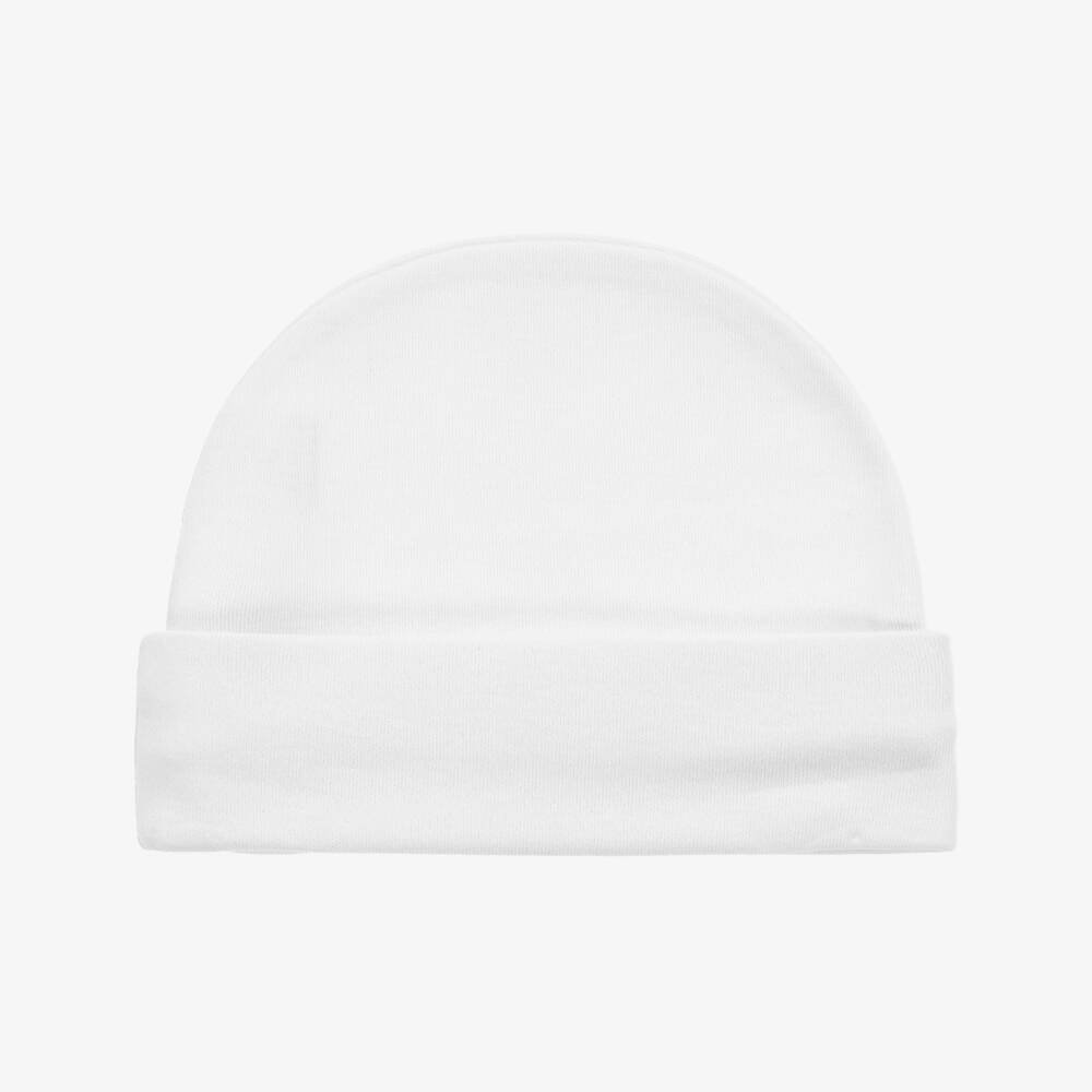 Minutus-White Cotton Skin To Skin Cotton Blanket & Hat Set | Childrensalon Outlet