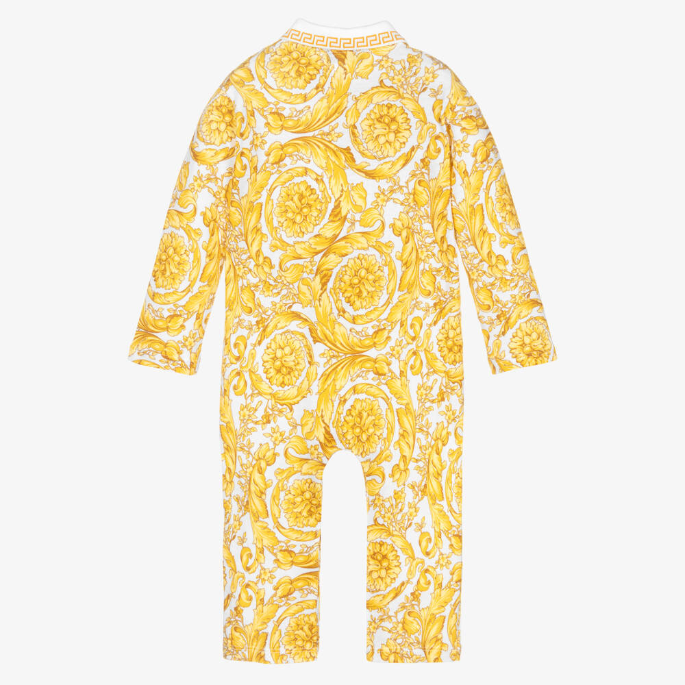 Versace-White & Gold Barocco Romper | Childrensalon Outlet