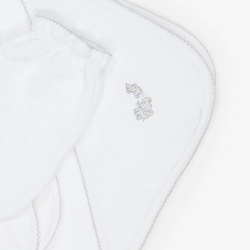 Kissy Kissy-White Hooded Towel & Mitt Set | Childrensalon Outlet