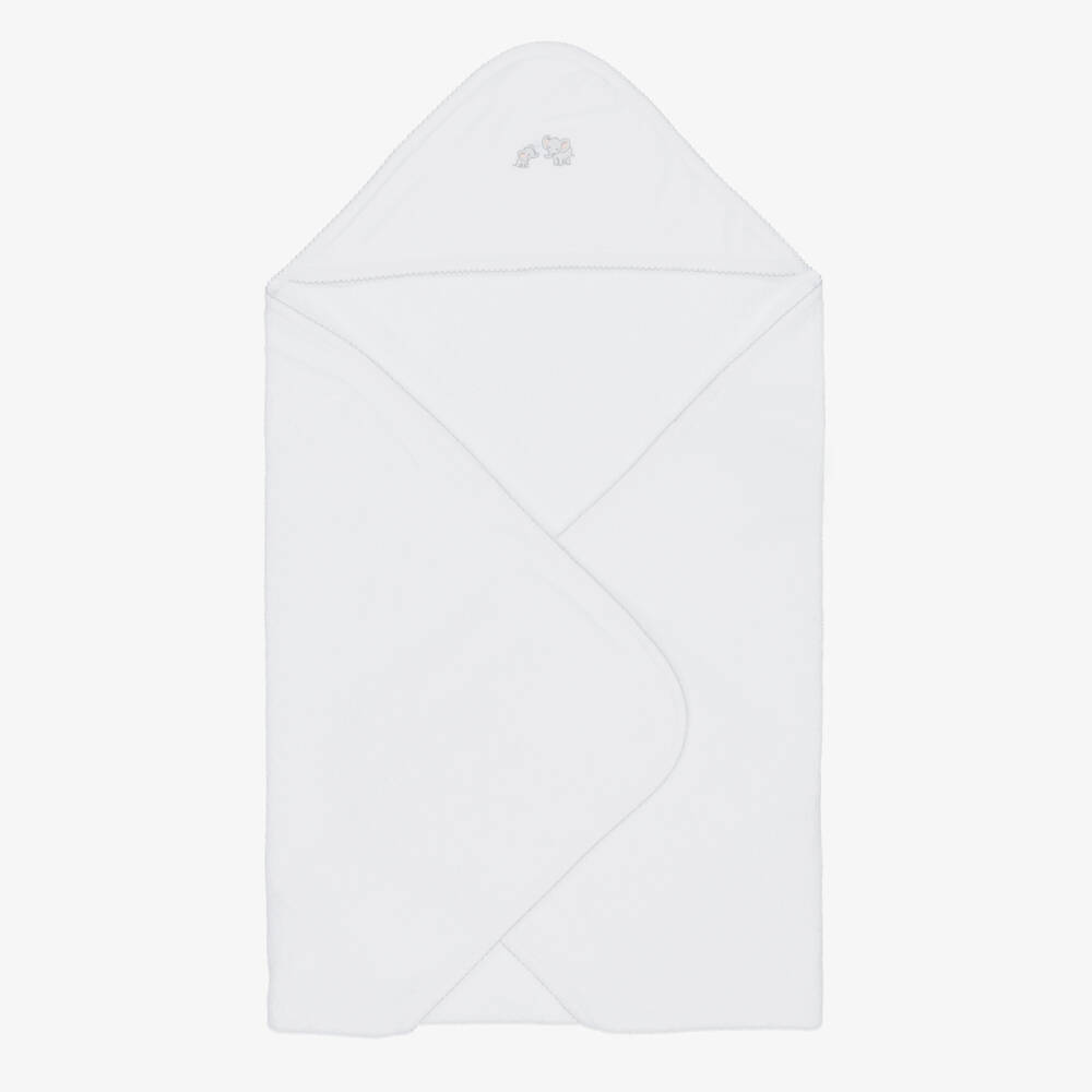 Kissy Kissy-White Hooded Towel & Mitt Set | Childrensalon Outlet