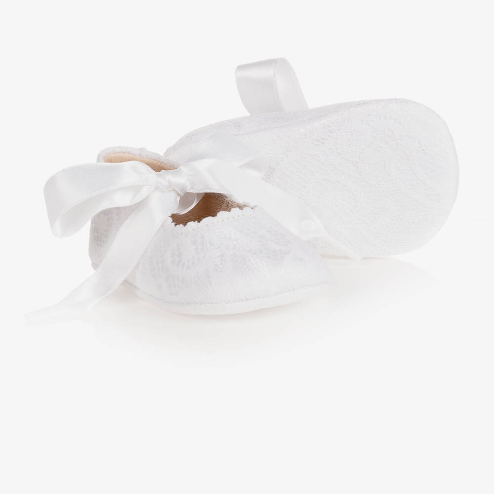 Children's Classics-White Lace Pre-Walker Shoes | Childrensalon Outlet