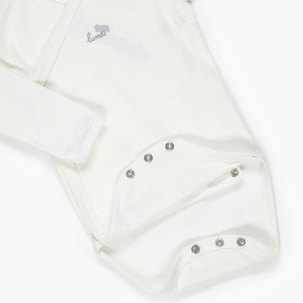 Petit Bateau-White Long-Sleeved Weekday Bodyvests (5 Pack) | Childrensalon Outlet