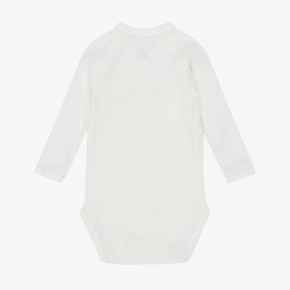 Petit Bateau-White Long-Sleeved Weekday Bodyvests (5 Pack) | Childrensalon Outlet