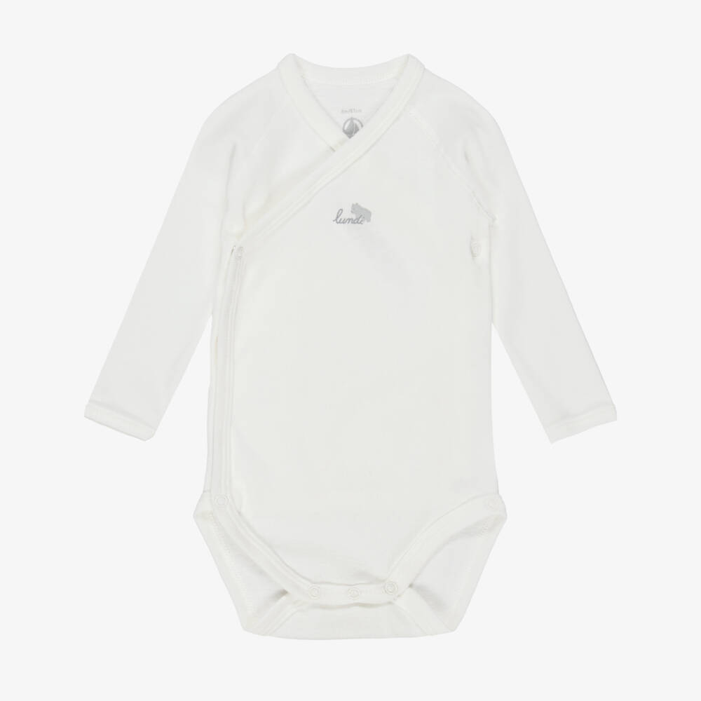 Petit Bateau-White Long-Sleeved Weekday Bodyvests (5 Pack) | Childrensalon Outlet