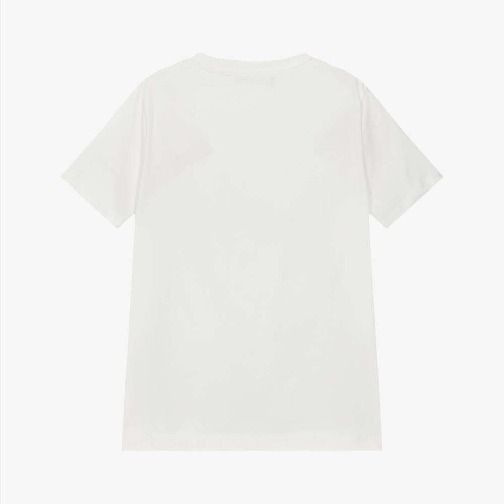 Versace-White Medusa Cotton T-Shirt with Studs & Diamantés | Childrensalon Outlet