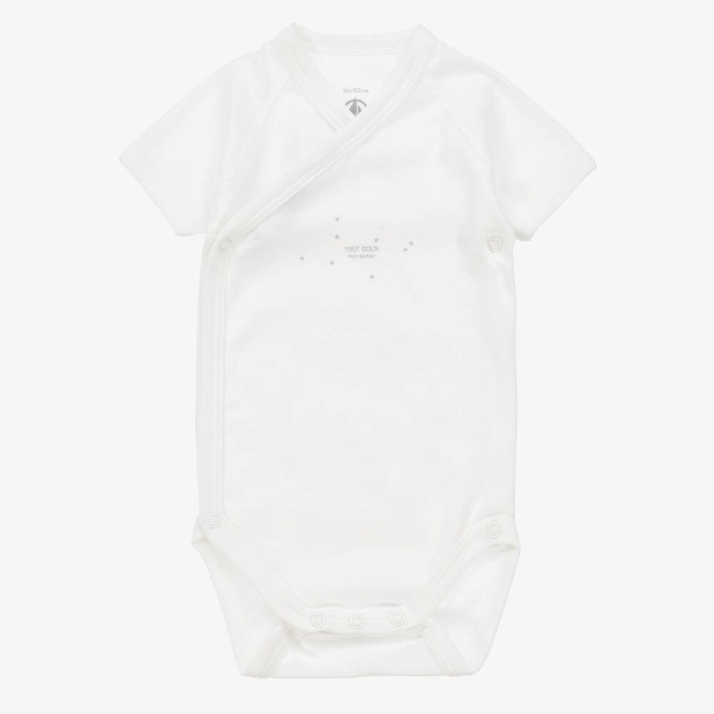 Petit Bateau-White Organic Cotton Bodyvests (5 Pack) | Childrensalon Outlet