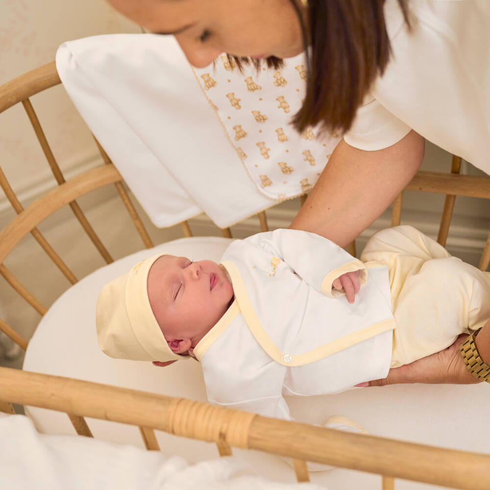 Kissy Kissy-White Pima Cotton Baby Duckling Blanket (73cm) | Childrensalon Outlet